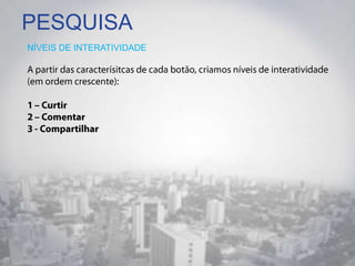PESQUISA
NÍVEIS DE INTERATIVIDADE
 