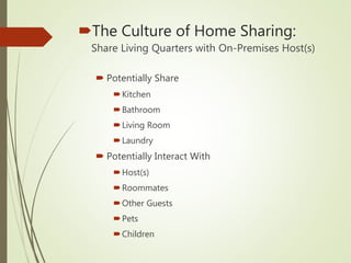 Politics and Culture of Home Sharing