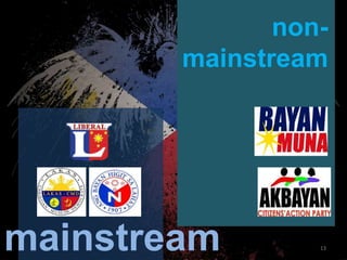 mainstream
non-
mainstream
13
 