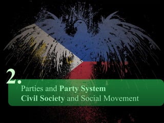 Parties and Party System
Civil Society and Social Movement
2.
 