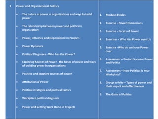 Politics, Projects and Project Management sample slides | PPT
