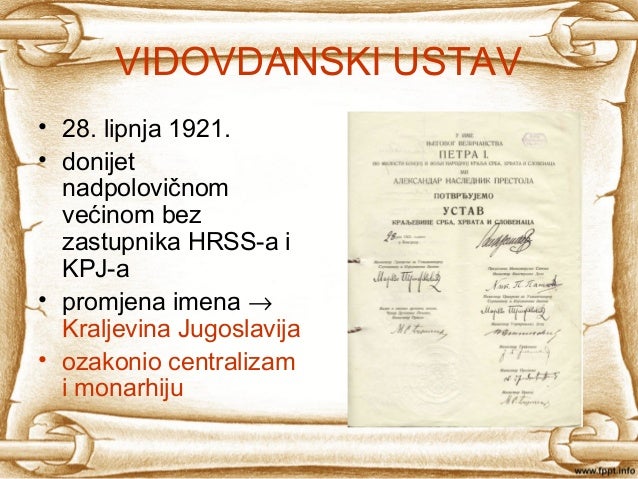 Političke stranke i vidovdanski ustav