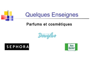 Quelques Enseignes
Parfums et cosmétiques
 