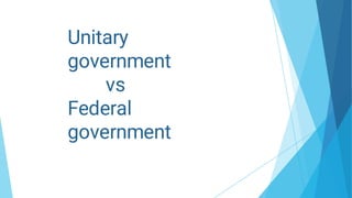 Unitary
government
vs
Federal
government
 