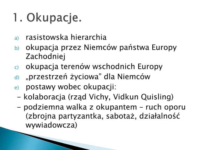 Polityka okupacyjna niemiec | PPTX