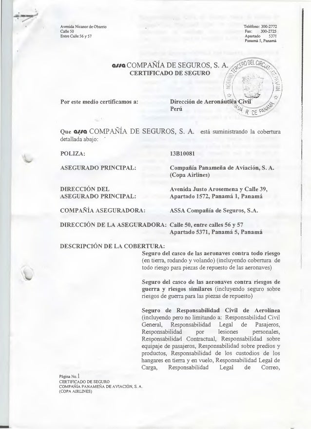 Contrato de seguro de transporte internacional ejemplo