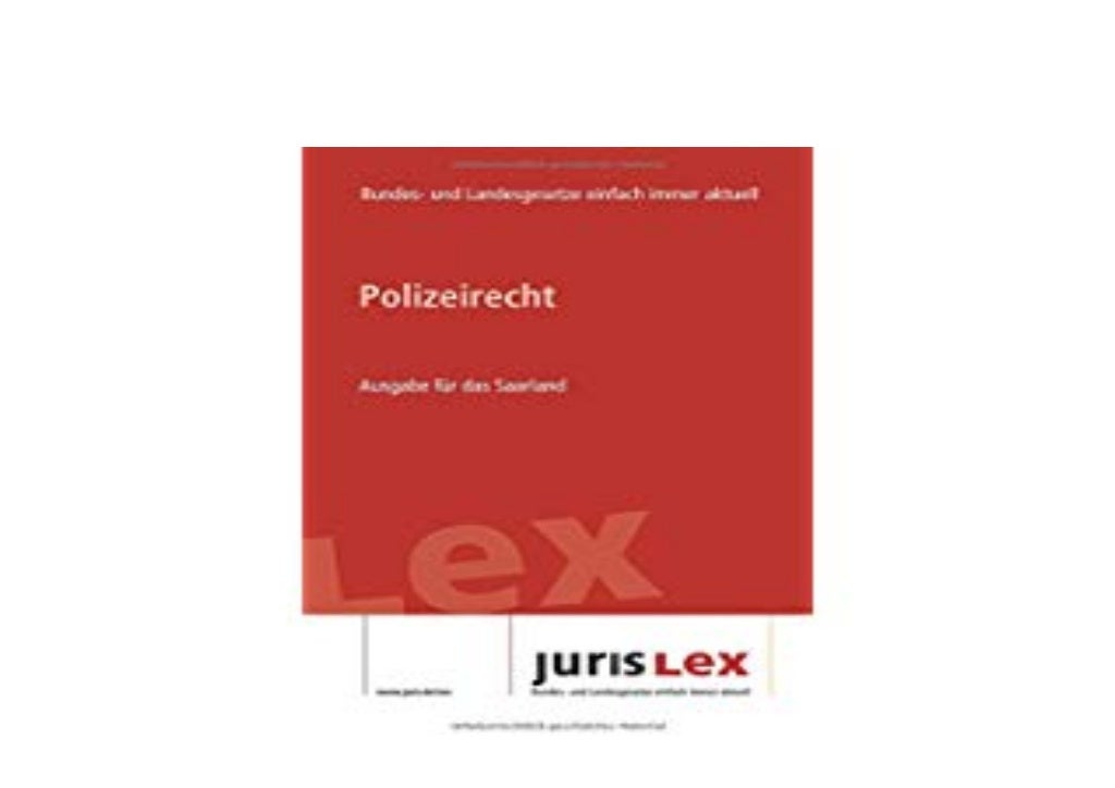 pdf$@@ Polizeirecht Ausgabe fur das Saarland Rechtbtand 13 05 2019 Bundes und Landesrecht ...