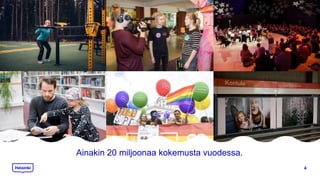 Ainakin 20 miljoonaa kokemusta vuodessa.
4
 