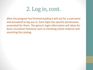 library circulation department manual with web stuff | PPTX