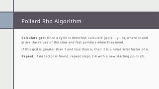 Calculate Rho Example with discussion on Pollard Rho Algorithm.pptx