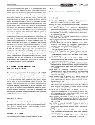 Pollen morphological variation of berberis l. from pakistan and its ...