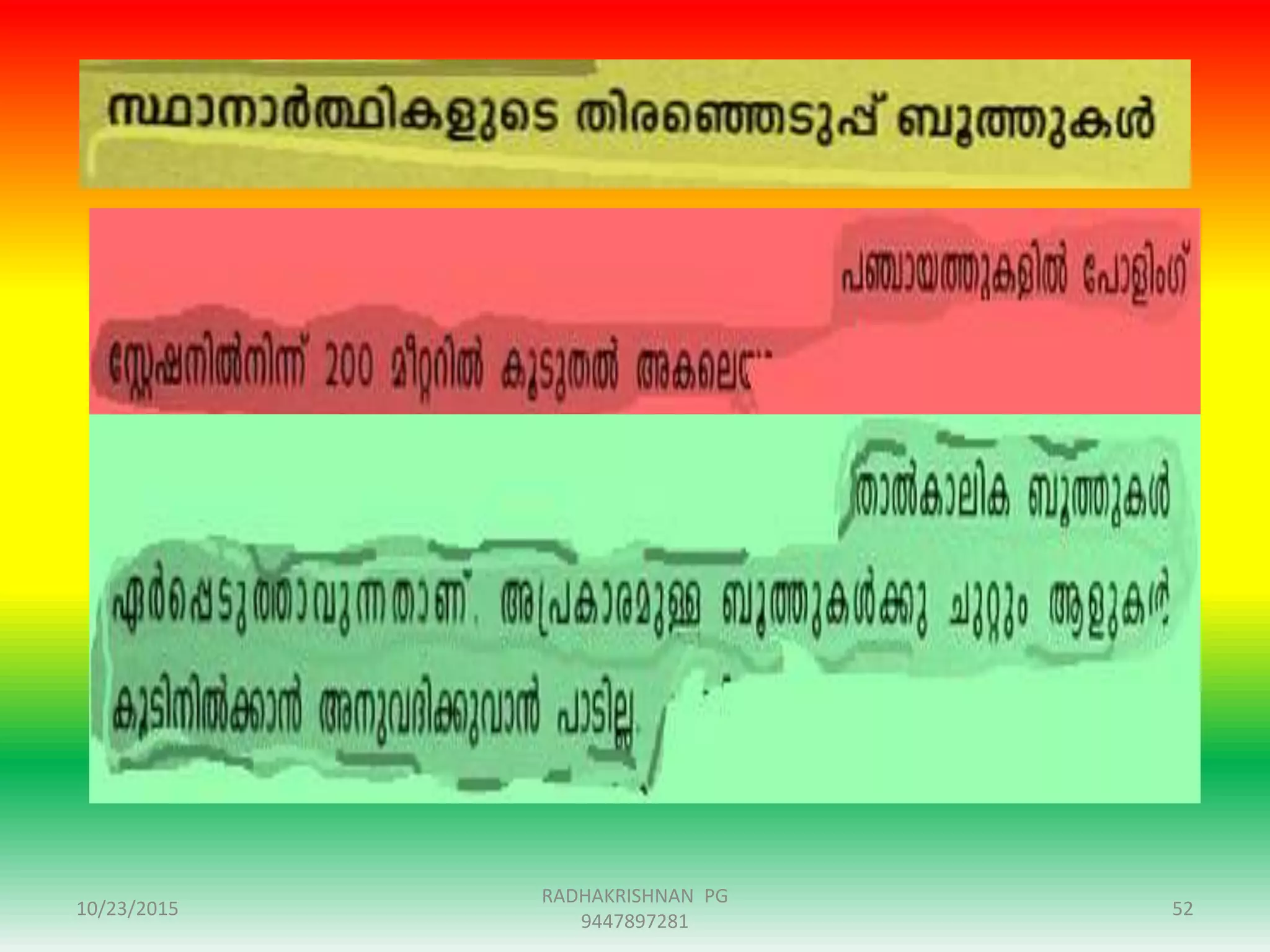 10/23/2015 52
RADHAKRISHNAN PG
9447897281
 