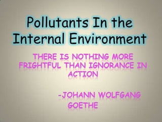 Pollutants In the
Internal Environment
 