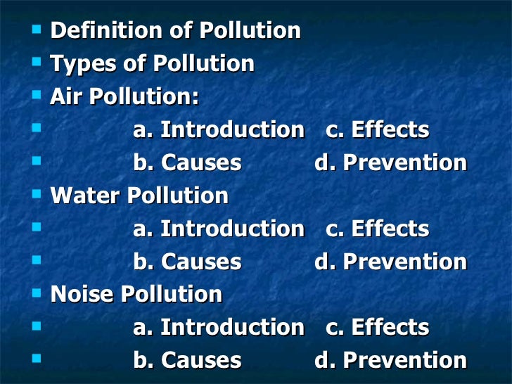 Environmental Pollution Environmental Pollution