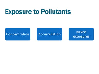 Exposure to Pollutants

                                 Mixed
Concentration   Accumulation
                               exposures
 