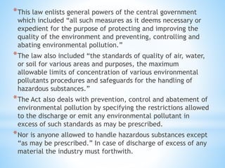 Pollution control acts and regulations of India
