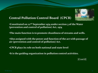 Pollution control- an instituitional approach through environmental ...
