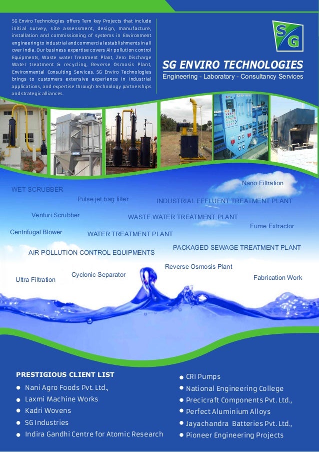 SG Enviro Technologies, Coimbatore, Water Treatment Plants