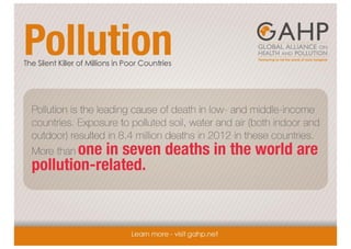 Pollution:  The Silent Killer of Millions in Poor Countries (10 slides)