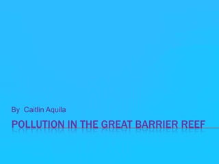 POLLUTION IN THE GREAT BARRIER REEF
By Caitlin Aquila
 