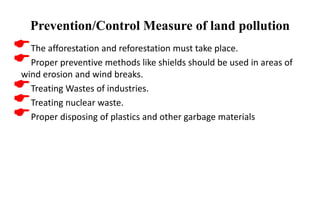 Control Of Land Pollution