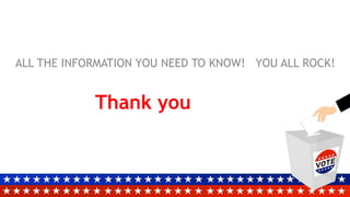 Thank you
ALL THE INFORMATION YOU NEED TO KNOW! YOU ALL ROCK!
 