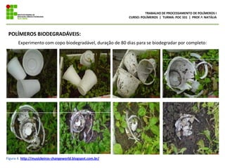 Polímeros (biodegradáveis, oxibiodegradáveis, biopolímeros e polímeros verdes) Slide 10