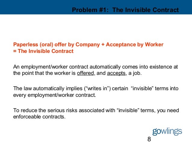 contracts with problem oral Contracts 101 Employment contracts with problem oral Contracts 101 Employment