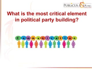 What is the most critical element
in political party building?
 