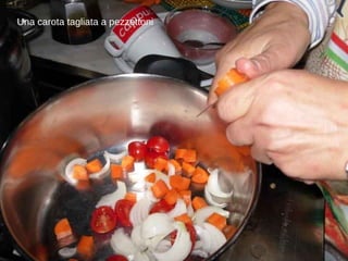 Una carota tagliata a pezzettoni 