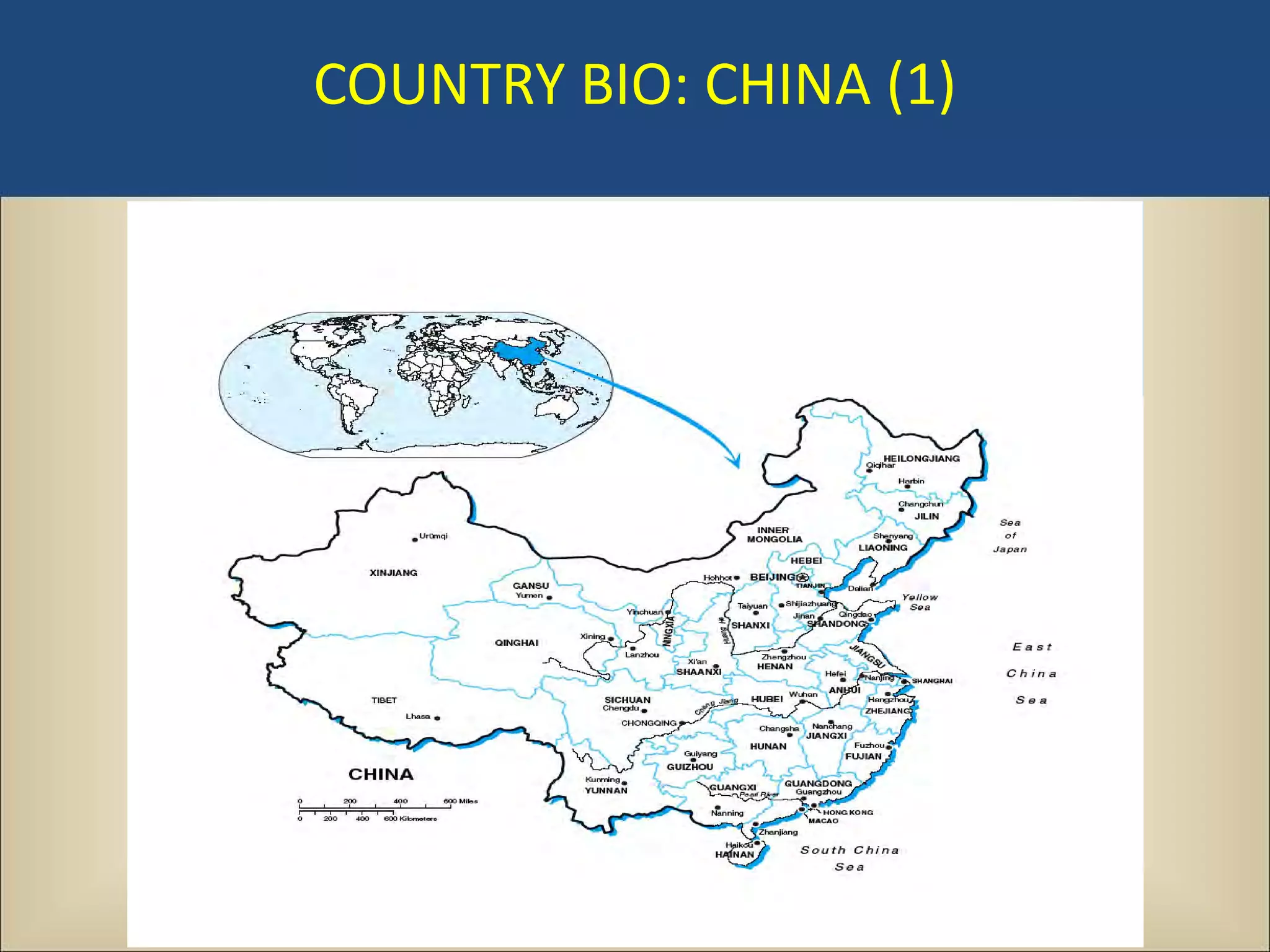COUNTRY BIO: CHINA (1)
 