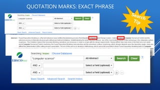 QUOTATION MARKS: EXACT PHRASE
 