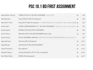 POL SCI 10: LIST OF STUDENTS WHO SUBMITTED THEIR FIRST ASSIGNMENT