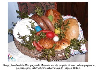 Sierpc, Musée de la Campagne de Mazovie, musée en plein air – nourriture paysanne préparée pour la bénédiction à l’occasion de Pâques, XIXe s.   