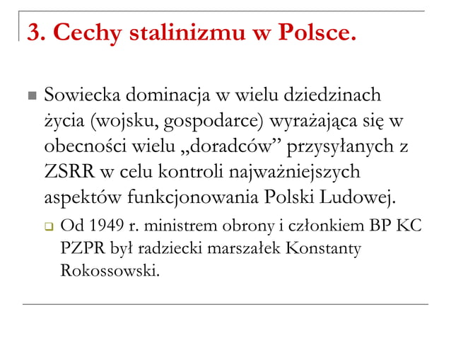 Polska W Czasach Stalinizmu Klasa 8 Polska w czasach stalinizmu | PDF