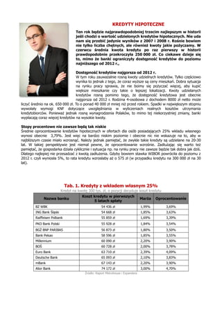 KREDYTY HIPOTECZNE
Ten rok będzie najprawdopodobniej trzecim najlepszym w historii
jeśli chodzi o wartość udzielonych kred...