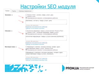 Настройки SEO модуля
 