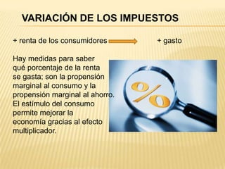 Eje de ordenadas (vertical): mide dinero (recibido o gastado) Eje de abscisas (horizontal):  producto nacional (PNB);   producción P1: equilibrio fiscal; T=G 