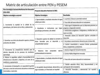 Matriz de articulación entre PEN y PESEM
 