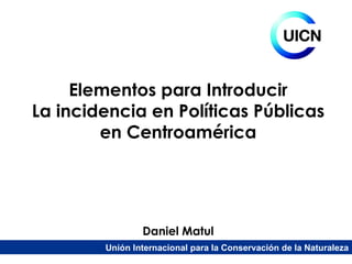 Daniel   Matul Elementos para Introducir La incidencia en Políticas Públicas en Centroamérica 