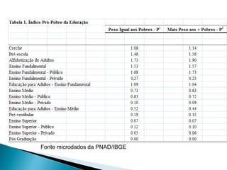 Fonte microdados da PNAD/IBGE 