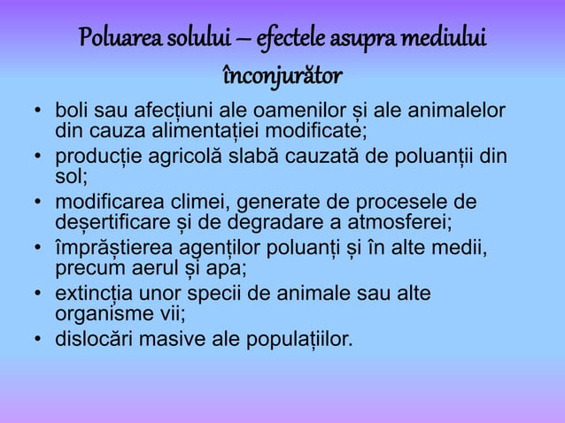 Poluarea solului, 10 slide uri, perfect pt geografie, ed tehnologica ...