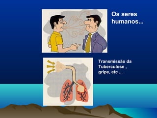 Transmissão da
Tuberculose ,
gripe, etc ...
Os seres
humanos...
 