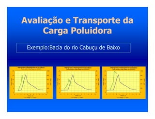 Avaliação e Transporte da
Carga Poluidora
Exemplo:Bacia do rio Cabuçu de Baixo
 