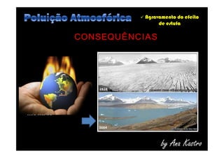  Agravamento do efeito
de estufa
CONSEQUÊNCIAS
by Ana Kastro
Ana Kastro
 