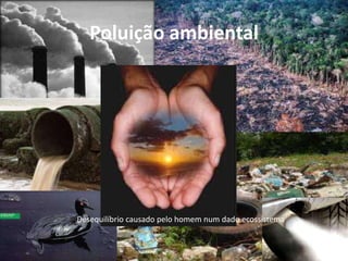 Poluição ambiental

Desequilíbrio causado pelo homem num dado ecossistema

 