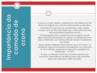 Aquecimento GlobalAquecimento Global é um fenómeno caracterizado pelo aumento do efeito estufa, provocando elevados aumentos da temperatura média do planeta.O Aquecimento Global é causado pela grande emissão de gases que intensificam o efeito estufa natural. Esses gases são provenientes, na sua maior parte da queima de combustíveis fósseis, seja pelos automóveis, seja pelas fábricas.O principal gás responsável pelo aquecimento global é o dióxido de carbono (CO2). Outros gases que também são responsáveis são os CFC’s, metano e os óxidos de azoto. O aumento da concentração desses gases tem vindo a causar alterações climáticas globais.