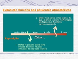 Exposição humana aos poluentes atmosféricos




                       Fonte : Grupo de Emissões, Modelação e Alterações Climáticas (GEMAC)
 