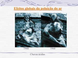 Efeitos globais da poluição do ar




      1908                   1968

             Chuvas ácidas
 