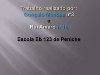 Trabalho realizado por: GonçaloMendes nº8eRui Amaro nº16Escola Eb 123 de Peniche